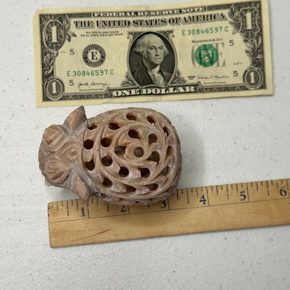 Carved Elephant Statue Figurine Mother Elephant with Baby Elephant Inside figure - Picture 3 of 10